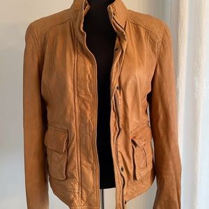 Lucky brand honey tone real leather Moto jacket